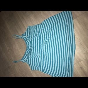 Teal striped tank top